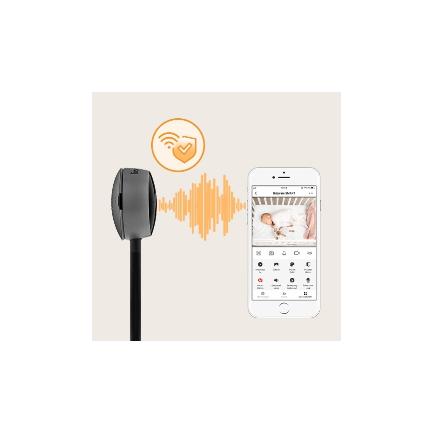 Lionelo - BABYLINE SMART Wi-Fi Smart Baby Monitor, Black