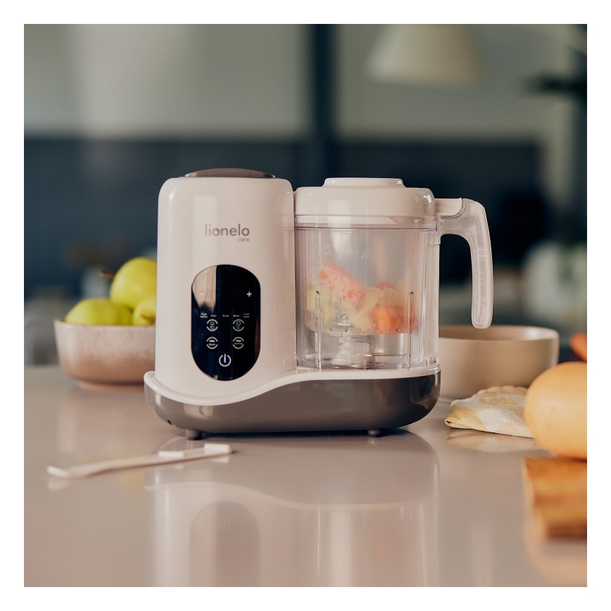 Lionelo - BABYMENU 5-in-1 Baby Food Steamer 110W/230V white/gray