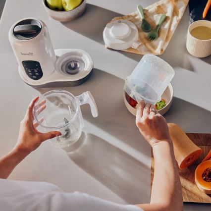 Lionelo - BABYMENU 5-in-1 Baby Food Steamer 110W/230V white/gray