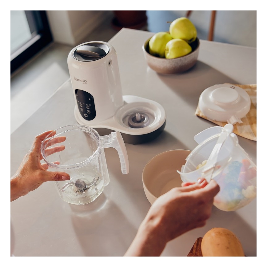 Lionelo - BABYMENU 5-in-1 Baby Food Steamer 110W/230V white/gray