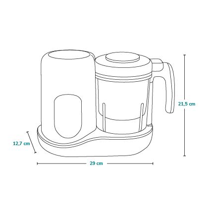 Lionelo - BABYMENU 5-in-1 Baby Food Steamer 110W/230V white/gray