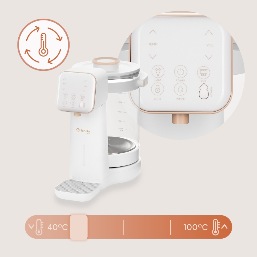 Lionelo - BABYPRESTO 2.0 Infant Formula Maker 1200W/230V White