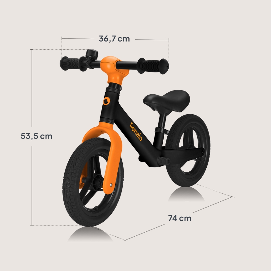 Lionelo - Balance bike TONI Black Orange