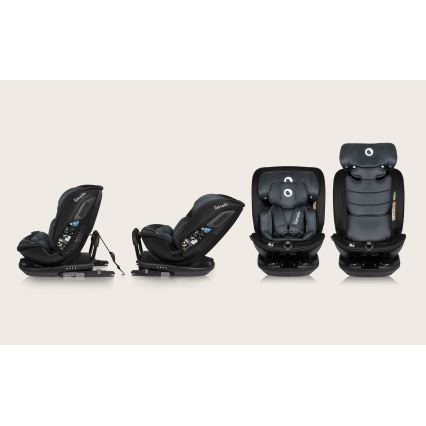 Lionelo - BASTIAAN i-Size car seat with swivel base 40-150 cm Grey Stone