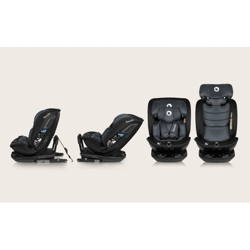 Lionelo - BASTIAAN i-Size car seat with swivel base 40-150 cm Grey Stone