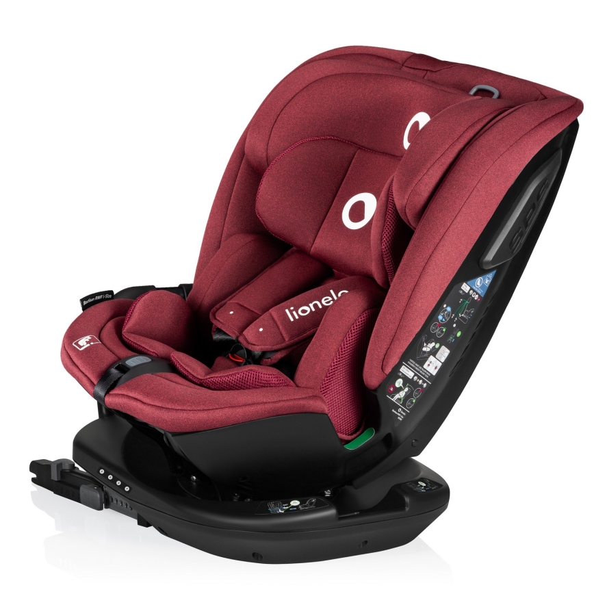 Lionelo - BASTIAAN i-Size Rotating Base Car Seat 40-150 cm Red Burgundy