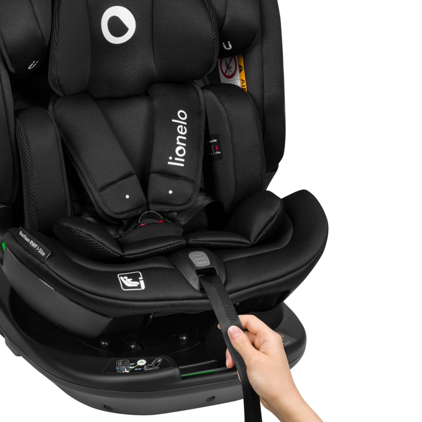 Lionelo - BASTIAAN i-Size Rotating Car Seat with Base, 40-150 cm, Black Carbon