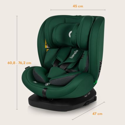 Lionelo - BASTIAAN i-Size Rotating Car Seat with Base 40-150 cm Green Forest