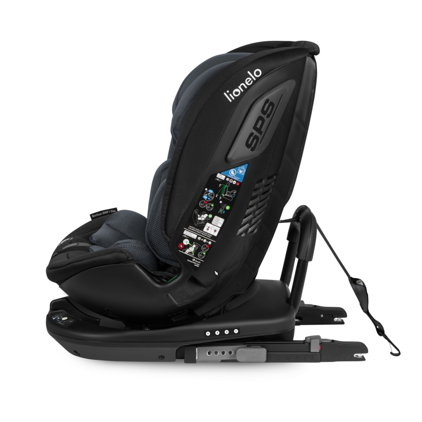 Lionelo - BASTIAAN i-Size Rotating Car Seat with Base, 40–150 cm, Grey Stone