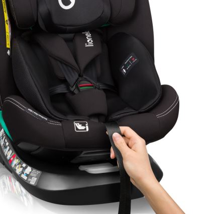 Lionelo - BASTIAAN ONE i-Size Rotating Child Car Seat with Base, 40-150 cm, Black Carbon