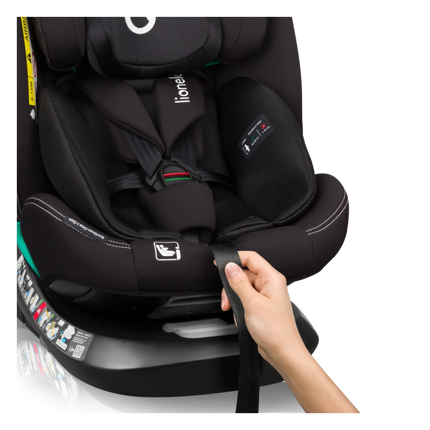 Lionelo - BASTIAAN ONE i-Size Rotating Child Car Seat with Base, 40-150 cm, Black Carbon