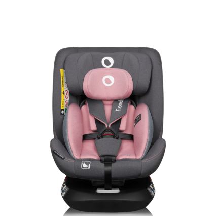 Lionelo - Swivel car seat with base BASTIAAN ONE i-Size 40-150 cm Pink Rose