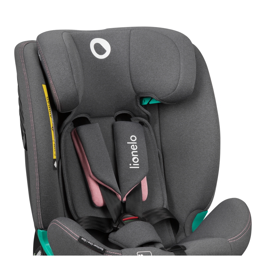 Lionelo - Swivel car seat with base BASTIAAN ONE i-Size 40-150 cm Pink Rose