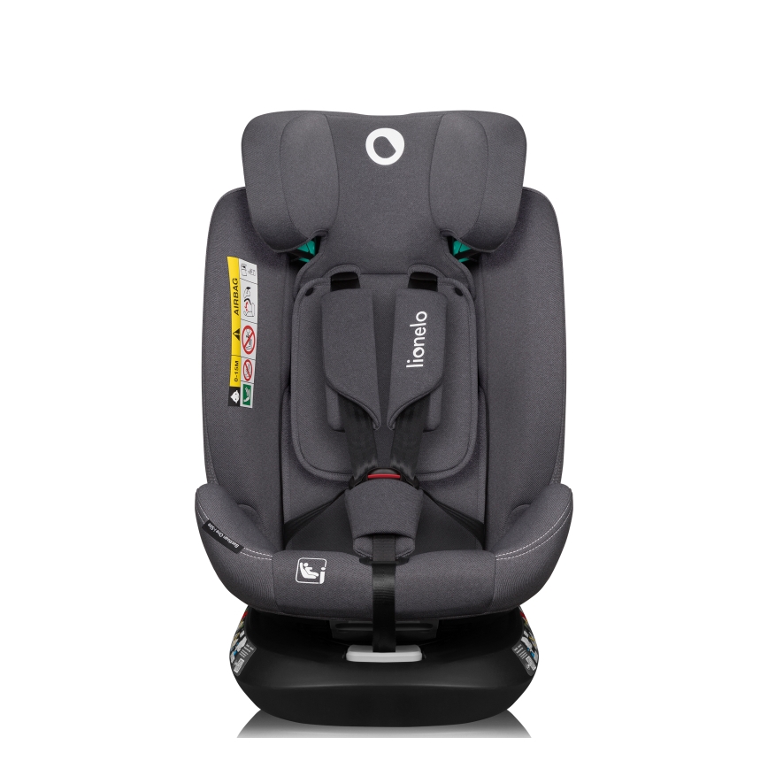 Lionelo - Car seat with rotating base BASTIAAN ONE i-Size 40-150 cm Grey Stone