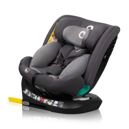 Lionelo - Car seat with rotating base BASTIAAN ONE i-Size 40-150 cm Grey Stone