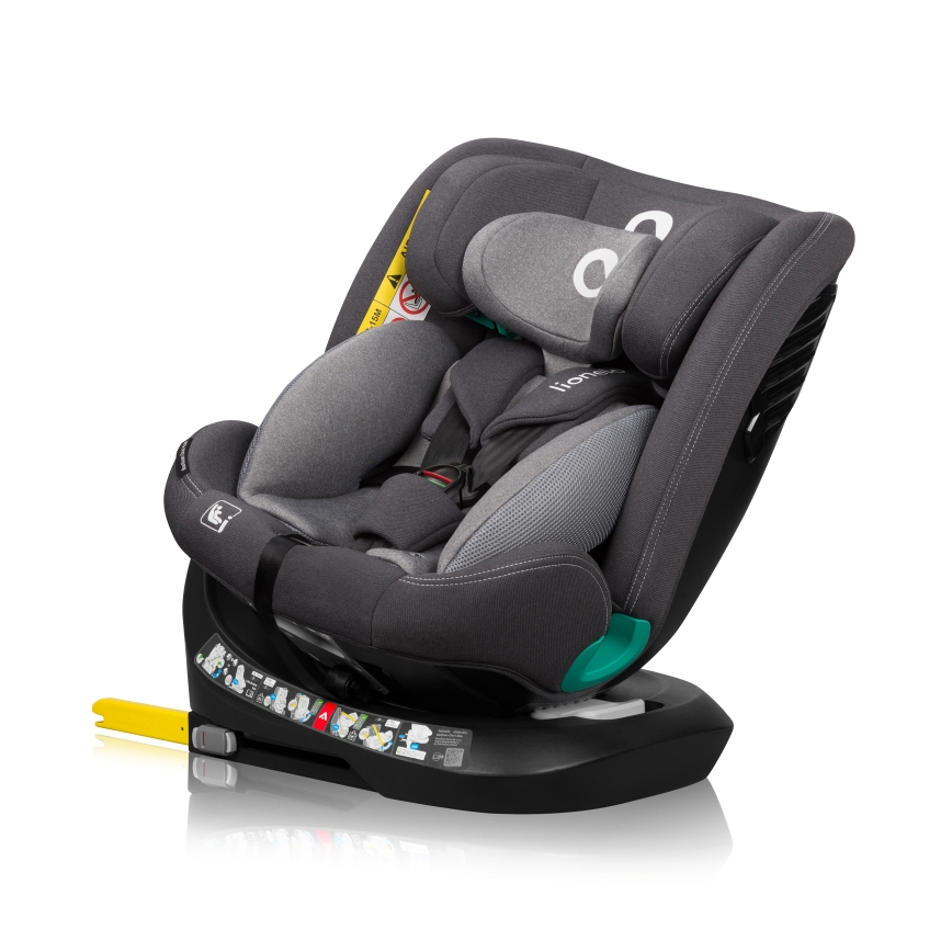 Lionelo - Car seat with rotating base BASTIAAN ONE i-Size 40-150 cm Grey Stone