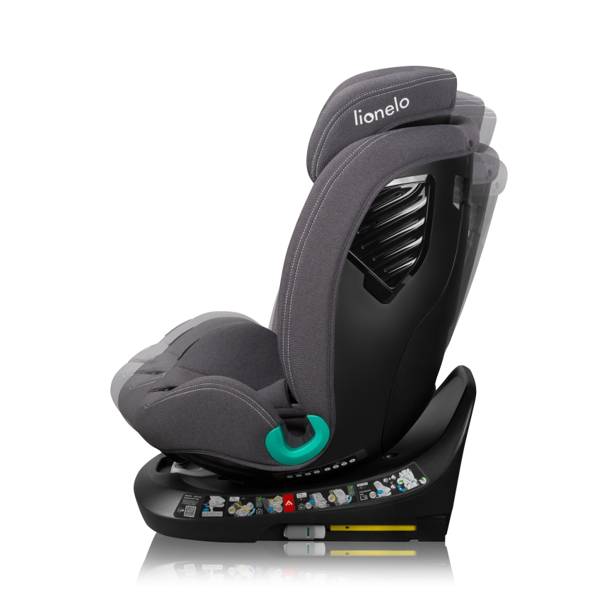 Lionelo - Car seat with rotating base BASTIAAN ONE i-Size 40-150 cm Grey Stone