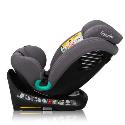 Lionelo - Car seat with rotating base BASTIAAN ONE i-Size 40-150 cm Grey Stone