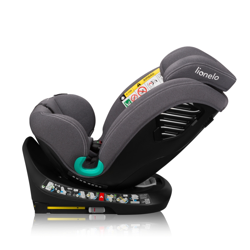 Lionelo - Car seat with rotating base BASTIAAN ONE i-Size 40-150 cm Grey Stone