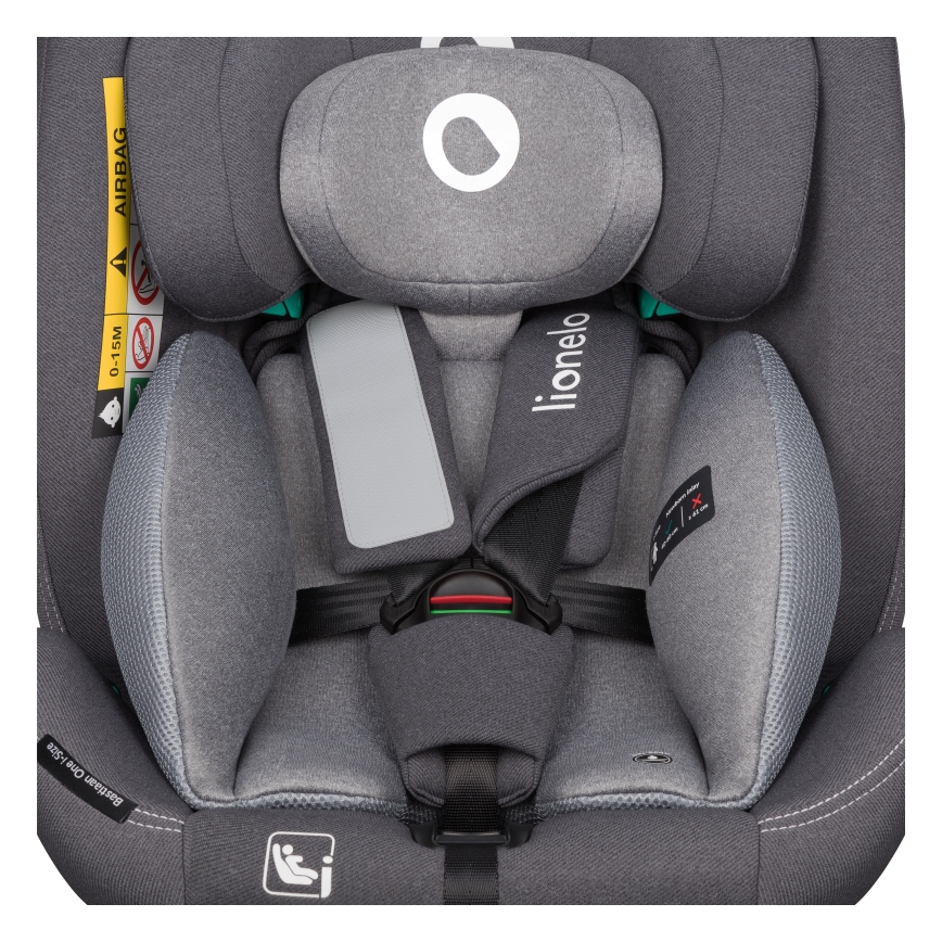 Lionelo - Car seat with rotating base BASTIAAN ONE i-Size 40-150 cm Grey Stone