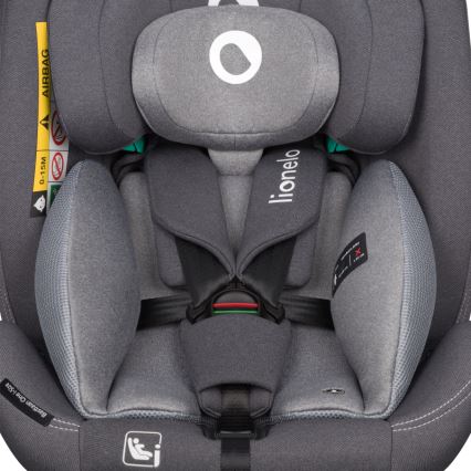 Lionelo - Car seat with rotating base BASTIAAN ONE i-Size 40-150 cm Grey Stone