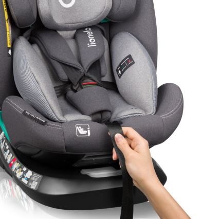 Lionelo - Car seat with rotating base BASTIAAN ONE i-Size 40-150 cm Grey Stone