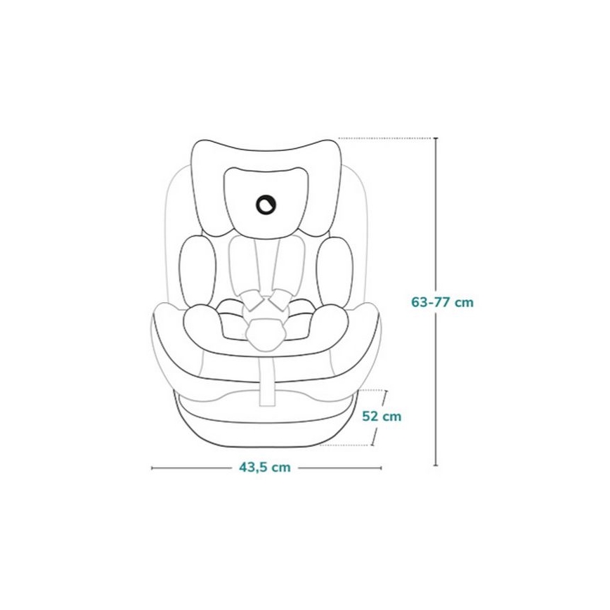 Lionelo - BASTIAAN ONE i-Size Swivel Car Seat with Base 40-150 cm Black Carbon