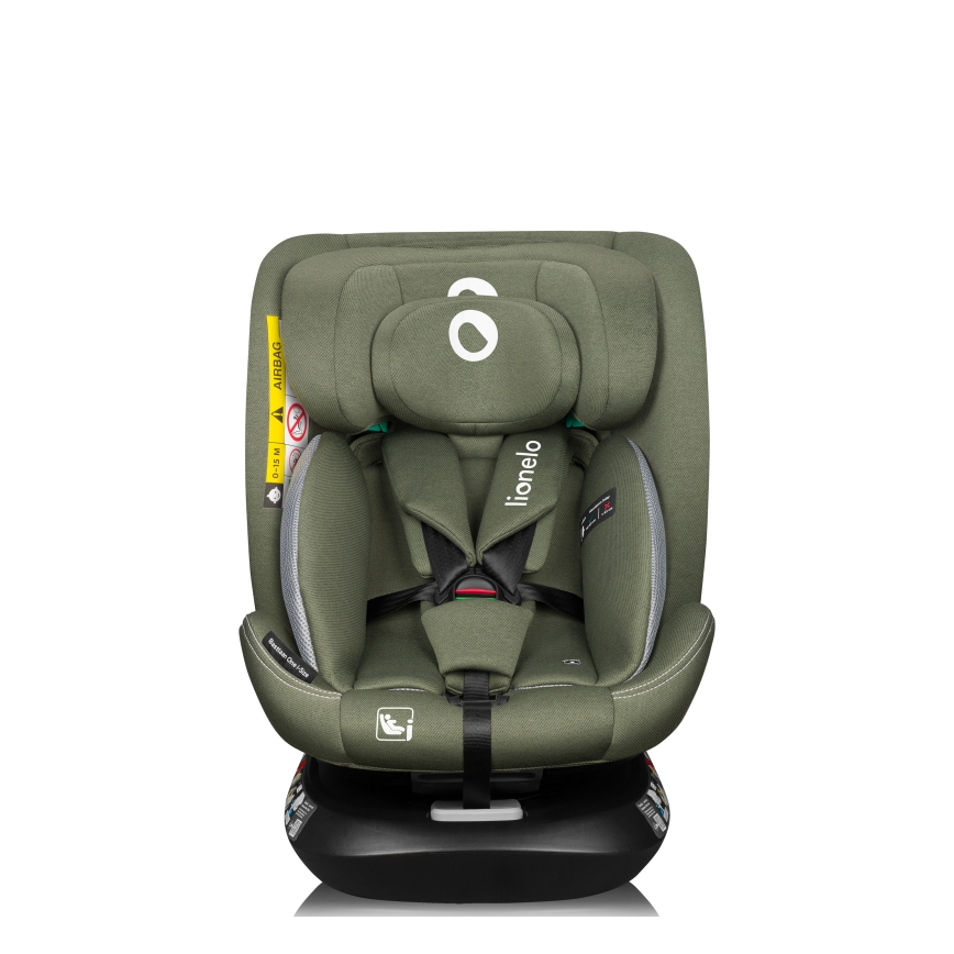 Lionelo - Rotating car seat with base BASTIAAN ONE i-Size 40-150 cm Olive Green