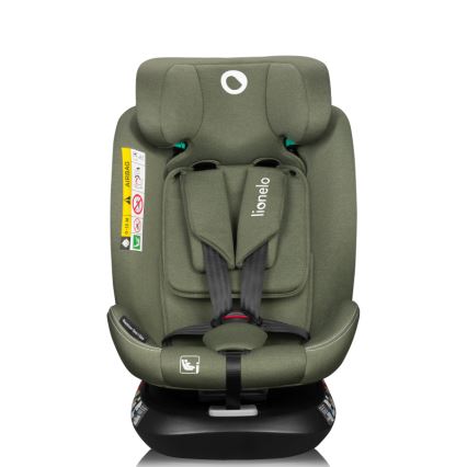 Lionelo - Rotating car seat with base BASTIAAN ONE i-Size 40-150 cm Olive Green