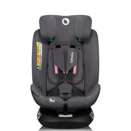 Lionelo - Rotating Car Seat with Base BASTIAAN ONE i-Size 40-150 cm Pink Rose