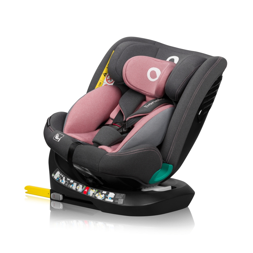 Lionelo - Rotating Car Seat with Base BASTIAAN ONE i-Size 40-150 cm Pink Rose