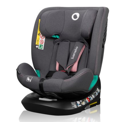 Lionelo - Rotating Car Seat with Base BASTIAAN ONE i-Size 40-150 cm Pink Rose