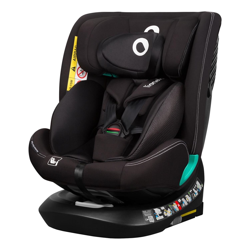 Lionelo - BASTIAAN ONE i-Size Rotating Child Car Seat with Base, 40-150 cm, Black Carbon