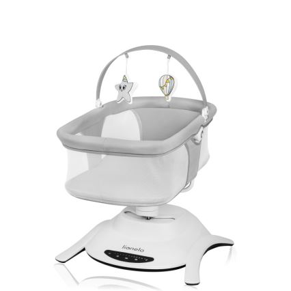 Lionelo - Baby rocker with melody 2-in-1 BELLA 4xAA Grey Concrete + remote control