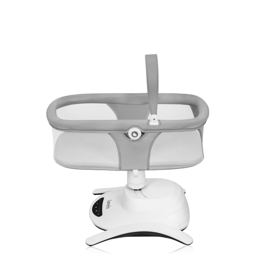 Lionelo - Baby rocker with melody 2-in-1 BELLA 4xAA Grey Concrete + remote control