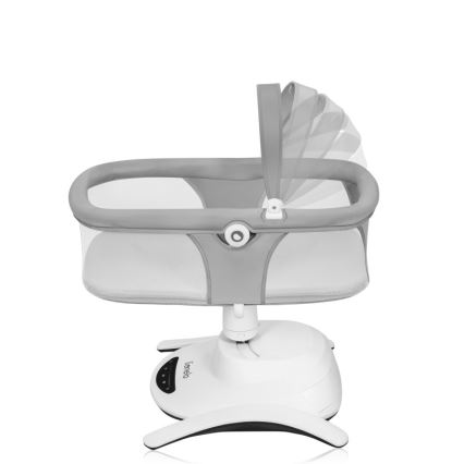 Lionelo - Baby rocker with melody 2-in-1 BELLA 4xAA Grey Concrete + remote control