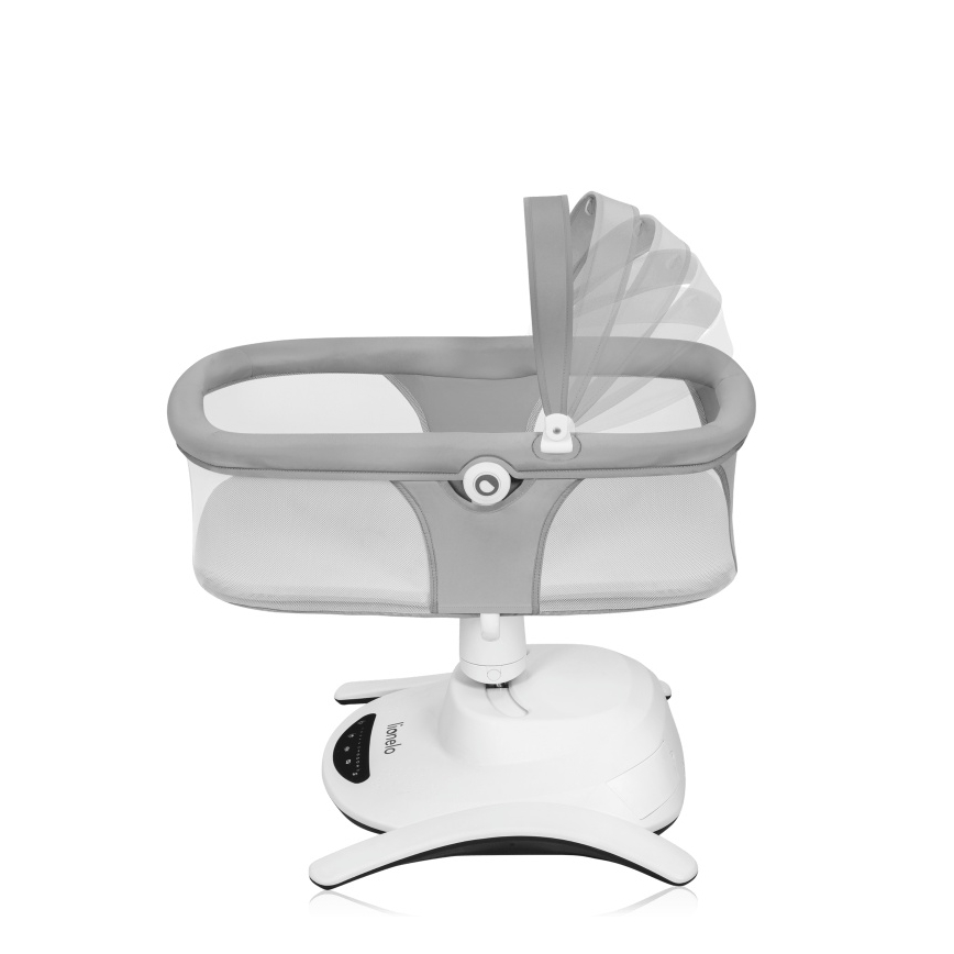 Lionelo - Baby rocker with melody 2-in-1 BELLA 4xAA Grey Concrete + remote control
