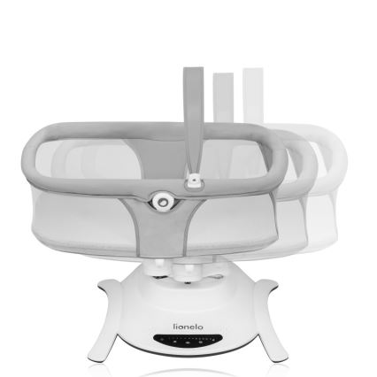Lionelo - Baby rocker with melody 2-in-1 BELLA 4xAA Grey Concrete + remote control