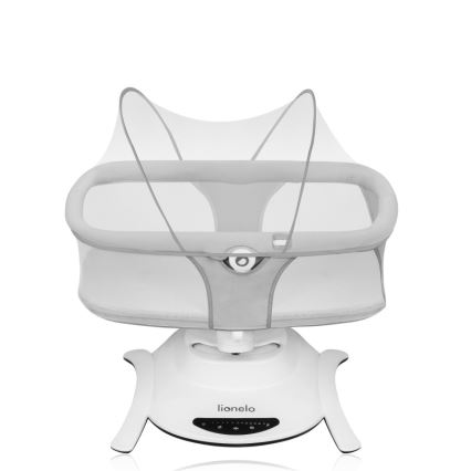 Lionelo - Baby rocker with melody 2-in-1 BELLA 4xAA Grey Concrete + remote control