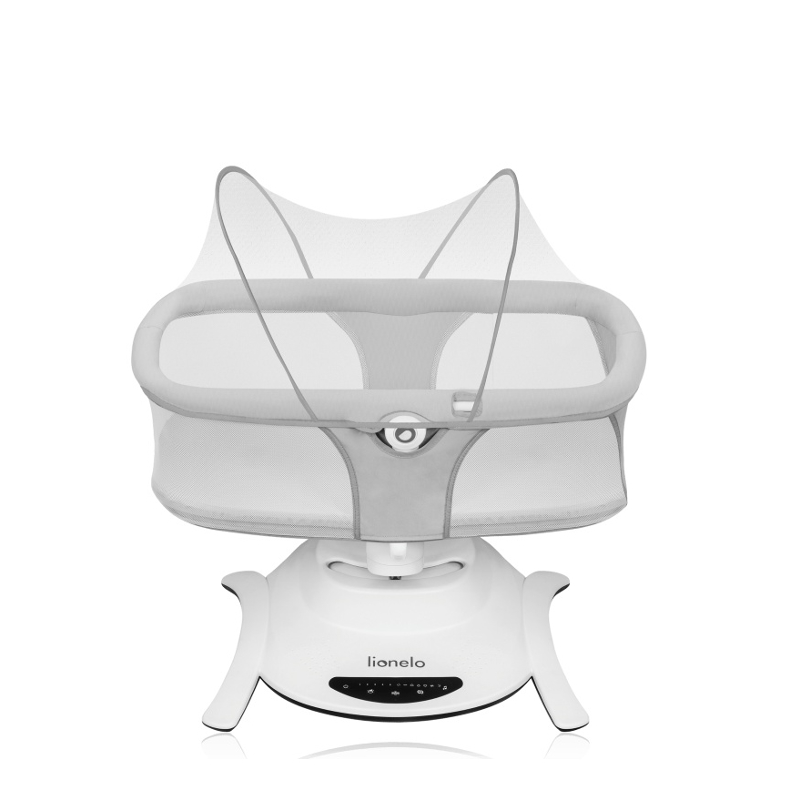 Lionelo - Baby rocker with melody 2-in-1 BELLA 4xAA Grey Concrete + remote control