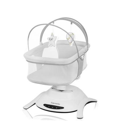 Lionelo - Baby rocker with melody 2-in-1 BELLA 4xAA Grey Concrete + remote control