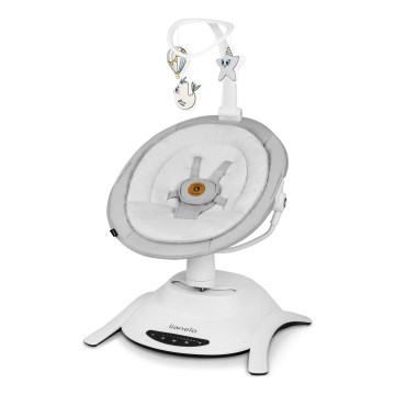 Lionelo - BELLA Musical Baby Rocker, Grey Concrete + Remote Control