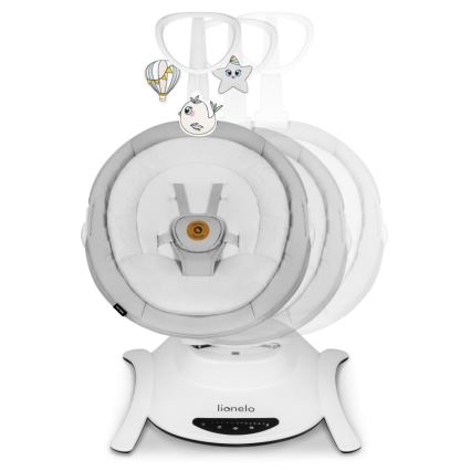 Lionelo - BELLA Musical Baby Rocker, Grey Concrete + Remote Control