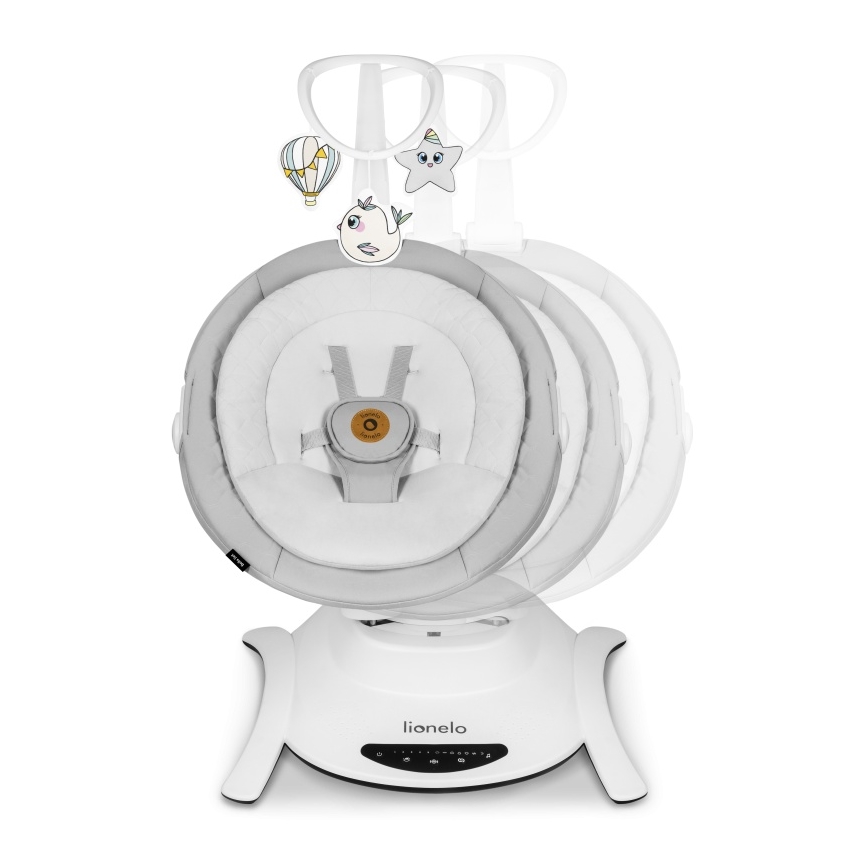 Lionelo - BELLA Musical Baby Rocker, Grey Concrete + Remote Control