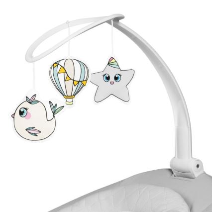 Lionelo - BELLA Musical Baby Rocker, Grey Concrete + Remote Control