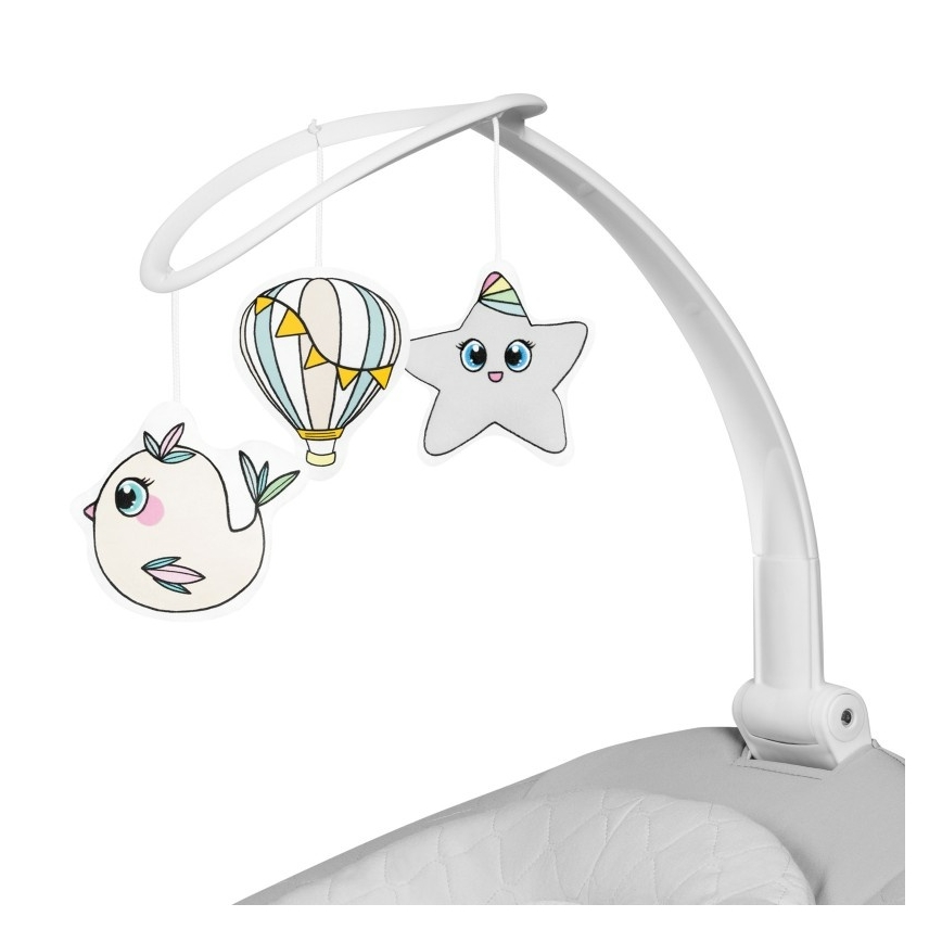 Lionelo - BELLA Musical Baby Rocker, Grey Concrete + Remote Control