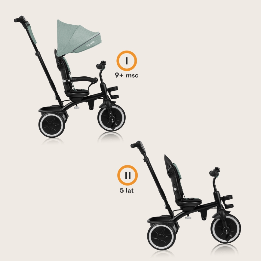 Lionelo - BERRY Kids' Tricycle, Green Forest
