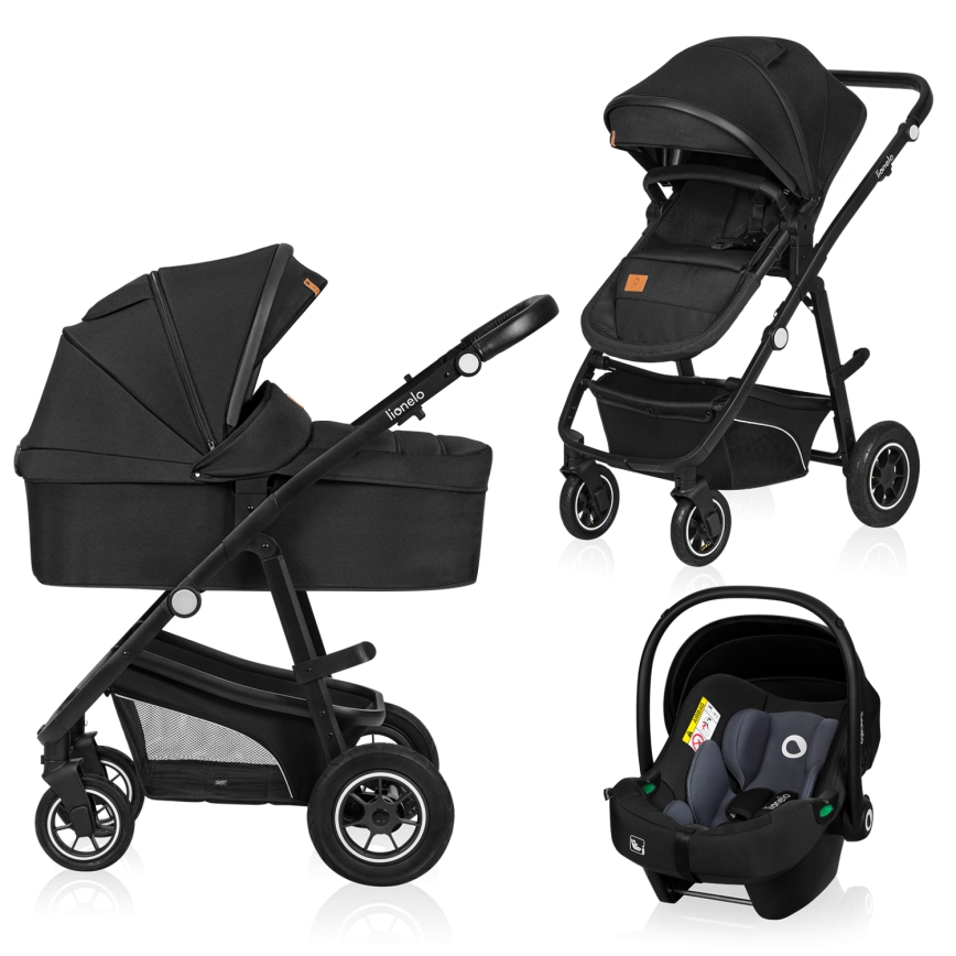 Lionelo - BIANKA 3-in-1 Combination Stroller Black Onyx