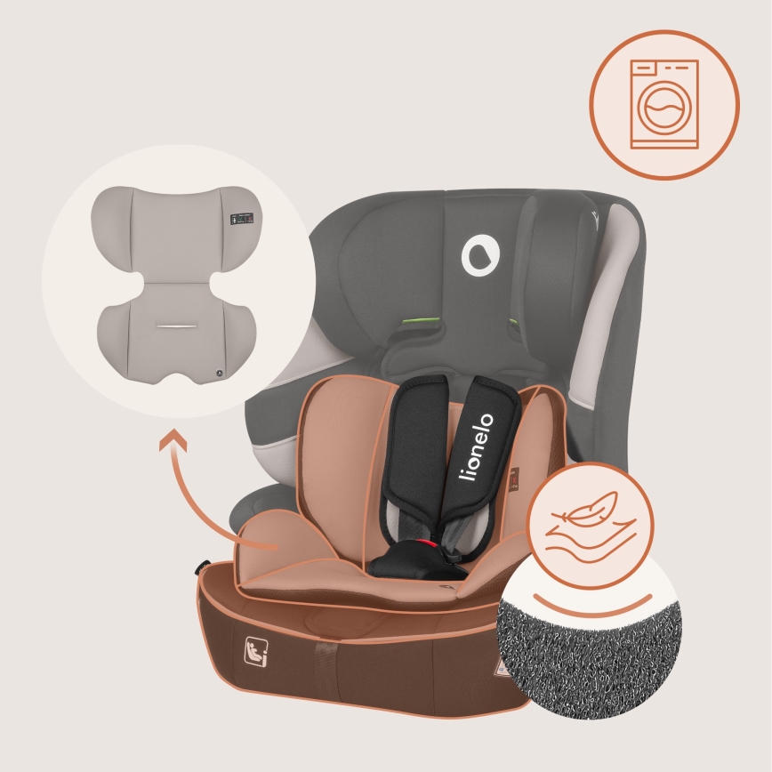 Lionelo - BILLY i-Size Car Seat 76-150 cm Beige Latte