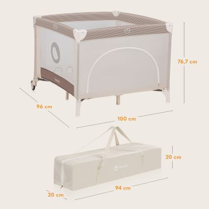 Lionelo - BONNIE Playpen Beige Sand